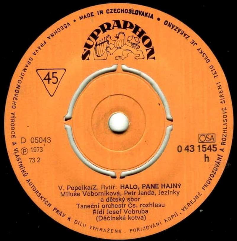 Miluše Voborníková / Jana Robbová - Haló, Pane Hajný / Strašáček - SP / Vinyl