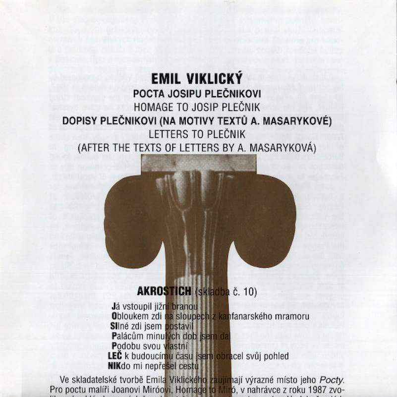 Emil Viklický - Pocta Josipu Plečnikovi / Homage To Josip Plečnik - CD