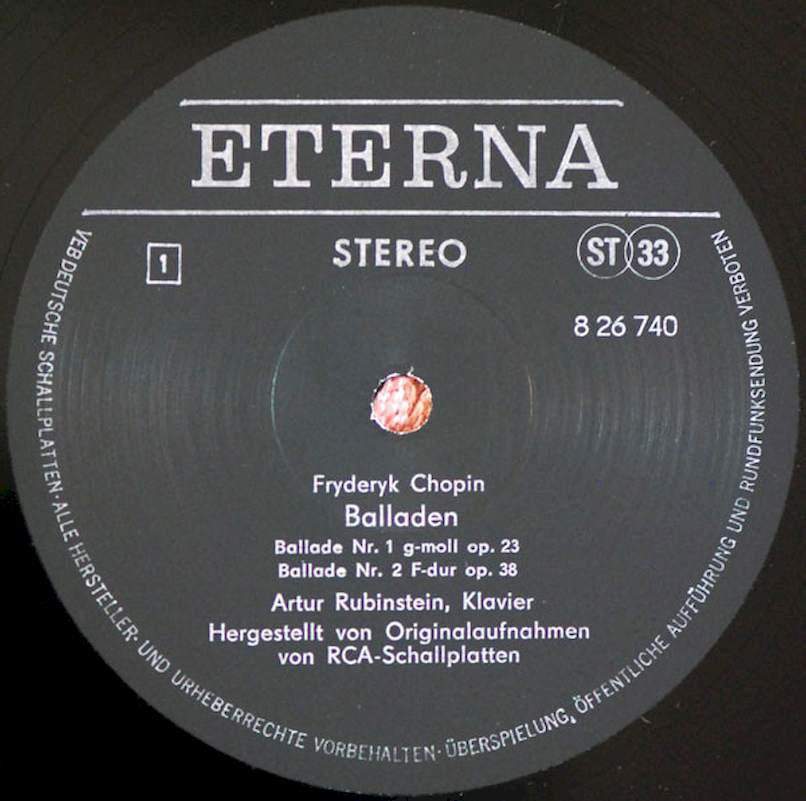 Frédéric Chopin, Arthur Rubinstein - Balladen - LP
