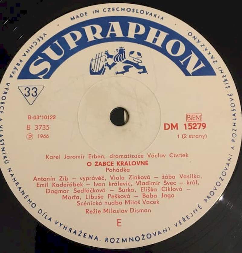 Karel Jaromír Erben - O Žabce Královně - EP