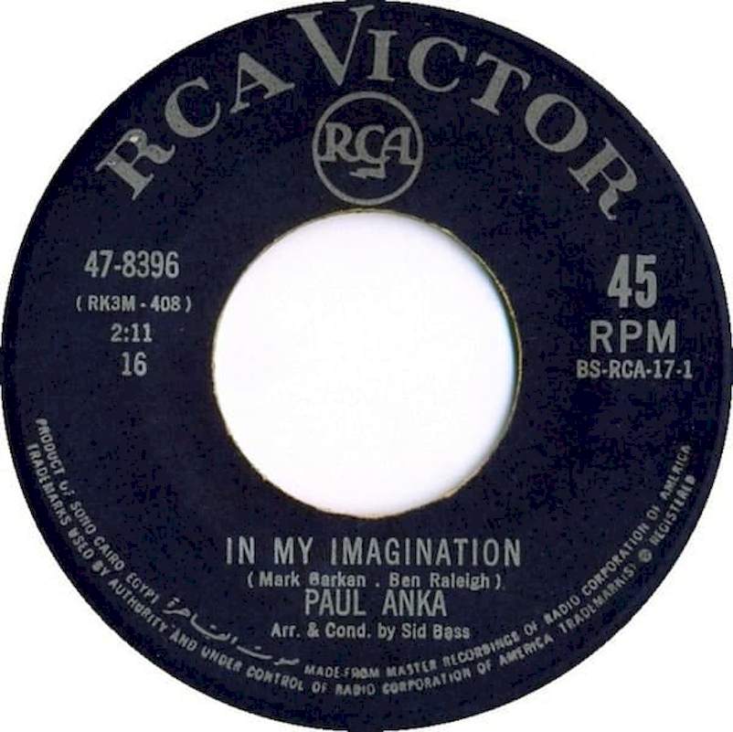 Paul Anka - In My Imagination / It's Easy To Say - SP / Vinyl
