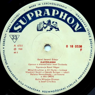 Karel Jaromír Erben - Zlatovláska / Tři Zlaté Vlasy Děda Vševěda - LP / vinyl