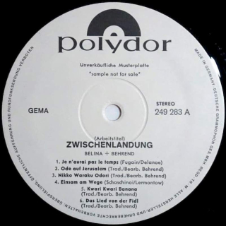Belina & Behrend - Zwischenlandung - LP / vinyl