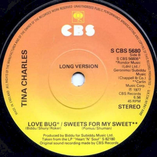 Tina Charles - Love Bug / Sweets For My Sweet  - SP / Vinyl