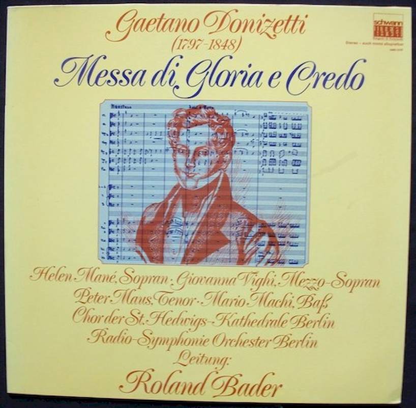 Gaetano Donizetti, Radio-Symphonie-Orchester Berlin, Roland Bader - Messa Di Gloria E Credo - LP / Vinyl