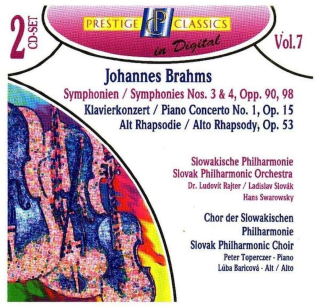 Johannes Brahms - Symphonies Nos. 3 & 4 / Piano Concerto No. 1 / Alto Rhapsody - CD