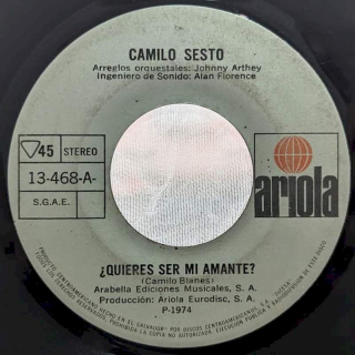 Camilo Sesto - Quieres Ser Mi Amante / Déjame Participar (En Tu Juego) - SP / Vinyl